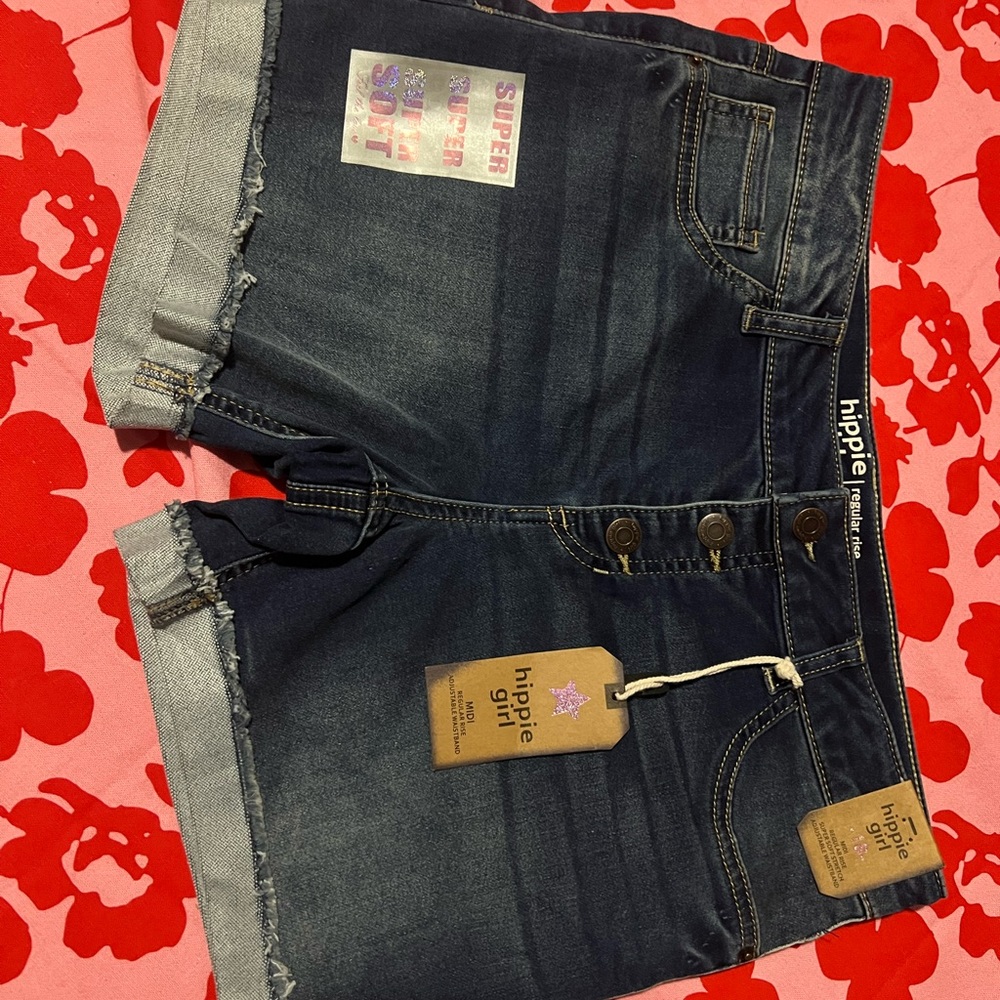 Hippie Girl Denim Shorts with Button Detail